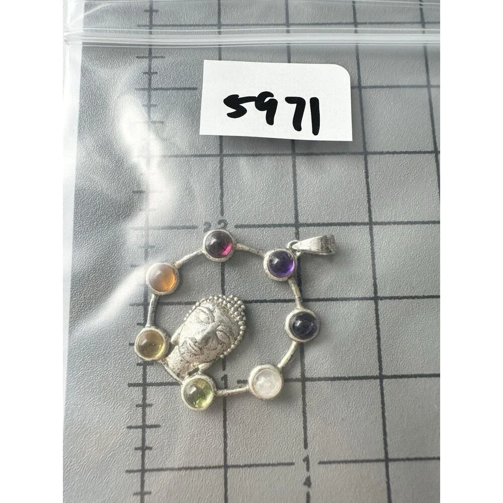 Buddha Amethyst Garnet Moonstone Chakra Pendant